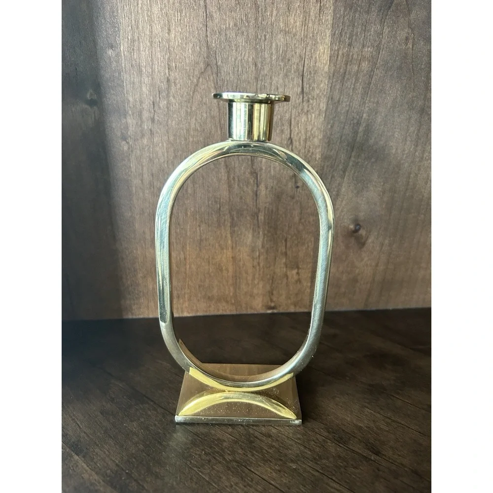 Bungalow DK Candle Holder MetroStanding Ellipse‎ Gold Brass Modern Contemporary